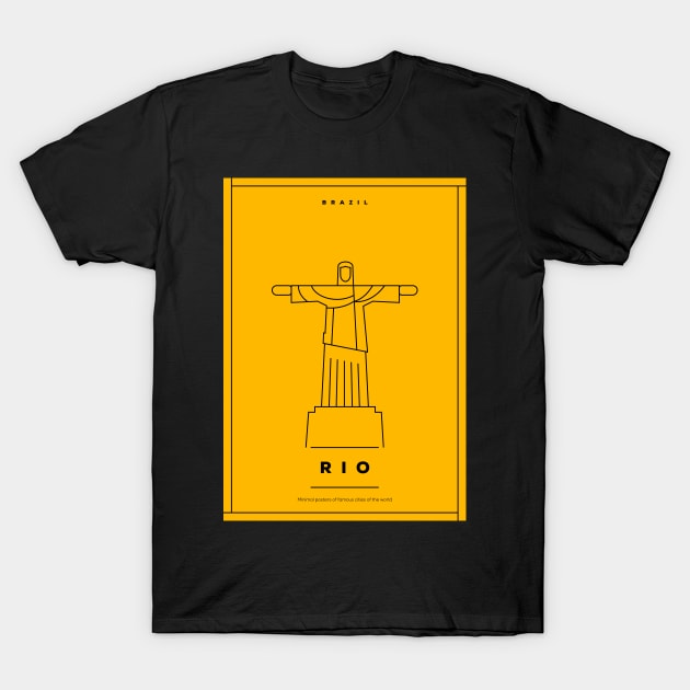 Rio de Janeiro Minimal Poster T-Shirt by kursatunsal